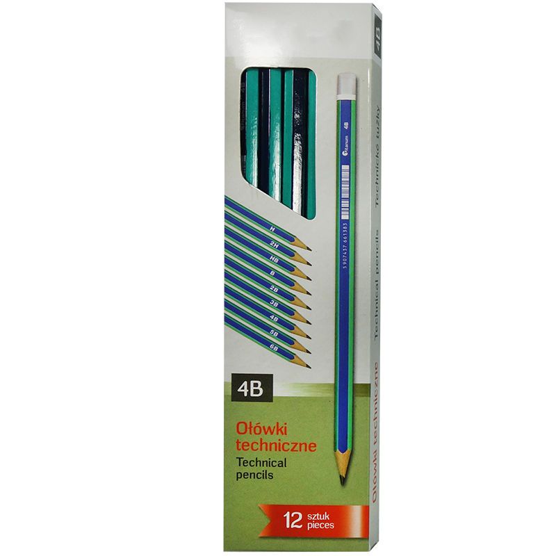 Ołówek techniczny H bez gumki 12 szt