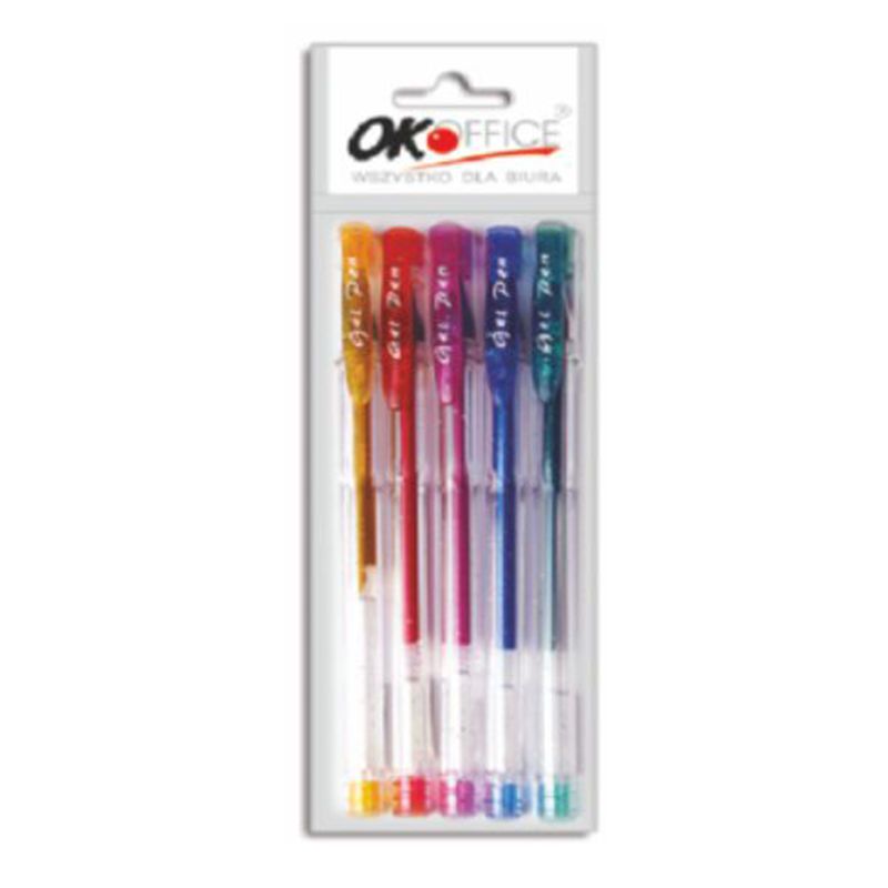Długopis Żel Brokat 5 kolorów
