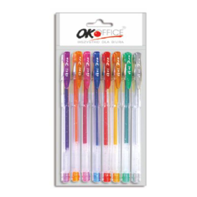 Długopis Żel Brokat 8 kolorów