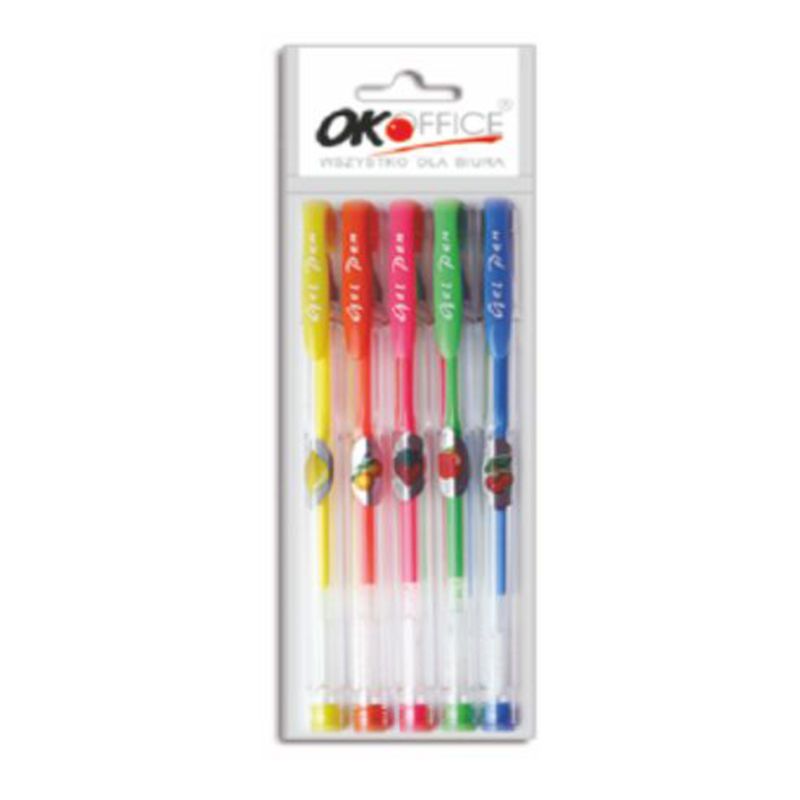 Długopis Żelowy Fluo Zapach 5 kolorów