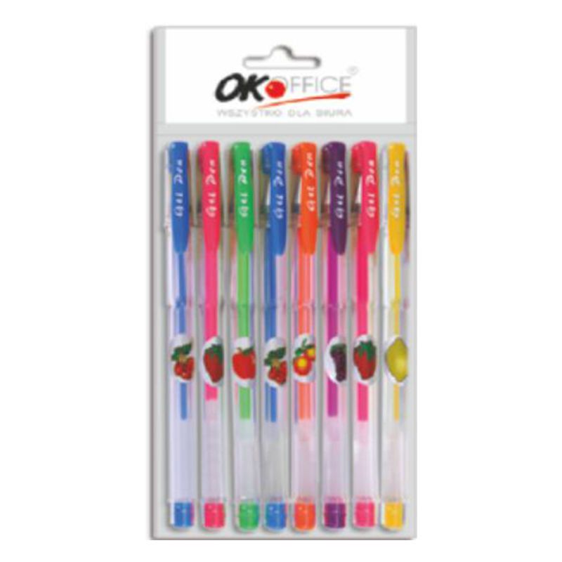Długopis Żelowy Fluo Zapach 8 kolorów