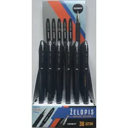 Długopis żelowy czarny, ze skuwką Długopis żelowy czarny, ze skuwką