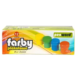 Farby plakatowe 12 kolorów, 20ml Farby plakatowe 12 kolorów, 20ml