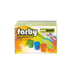 Farby plakatowe 6 kolorów, 20ml Farby plakatowe 6 kolorów, 20ml